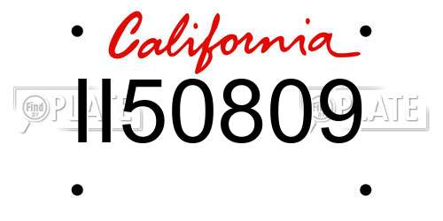 II50809 California License Plate