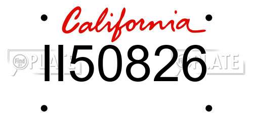 II50826 California License Plate