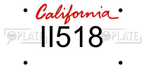 II518 California License Plate