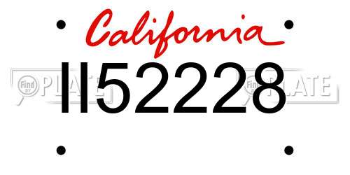 II52228 California License Plate