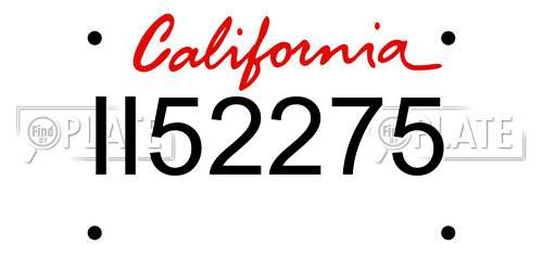 II52275 California License Plate