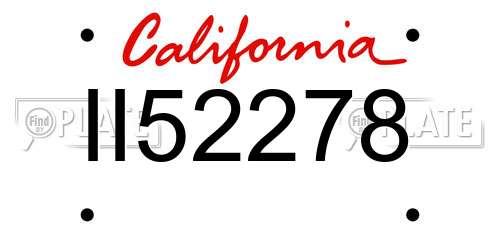 II52278 California License Plate