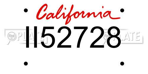 II52728 California License Plate