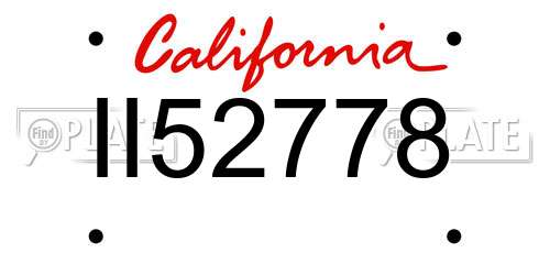 II52778 California License Plate