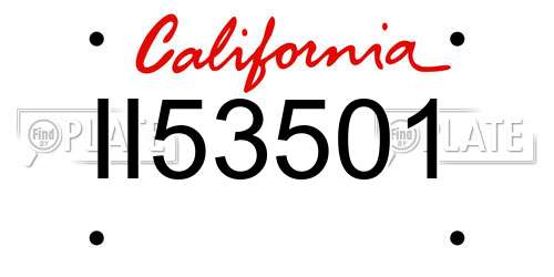 II53501 California License Plate