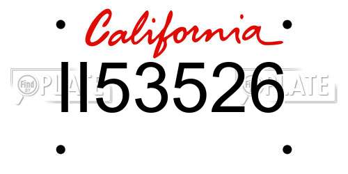 II53526 California License Plate