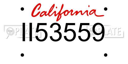 II53559 California License Plate