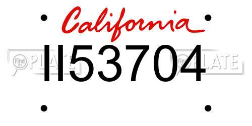 II53704 California License Plate