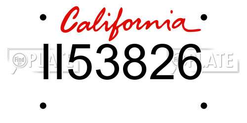 II53826 California License Plate