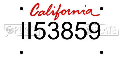 II53859 California License Plate