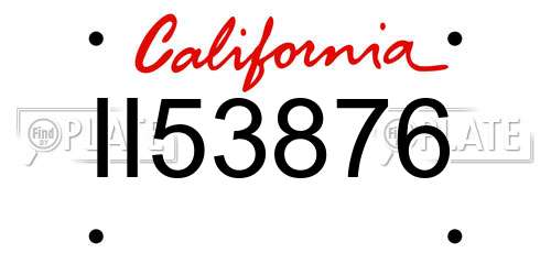 II53876 California License Plate