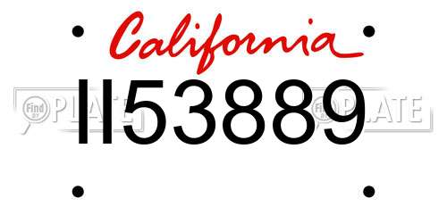 II53889 California License Plate