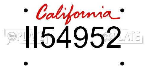 II54952 California License Plate