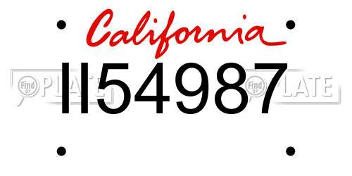 II54987 California License Plate