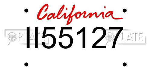 II55127 California License Plate