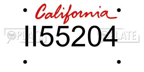 II55204 California License Plate