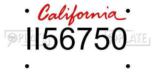 II56750 California License Plate