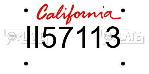 II57113 California License Plate
