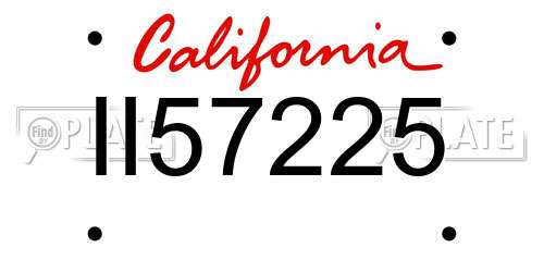 II57225 California License Plate