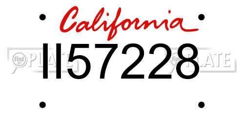 II57228 California License Plate
