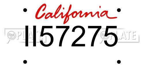 II57275 California License Plate