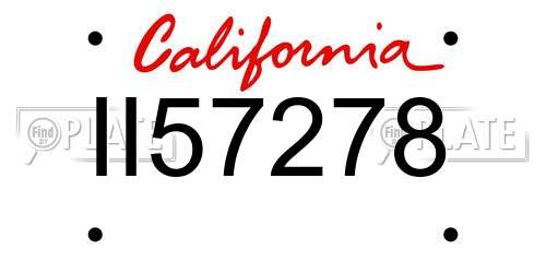 II57278 California License Plate