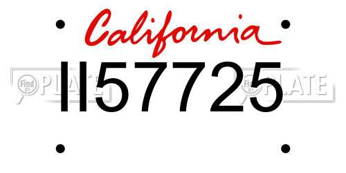 II57725 California License Plate