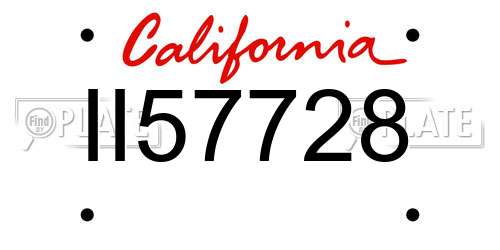 II57728 California License Plate