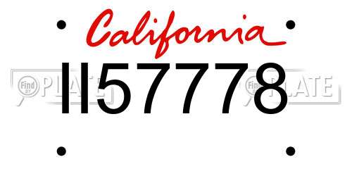 II57778 California License Plate