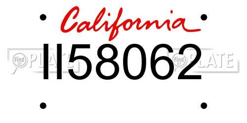 II58062 California License Plate