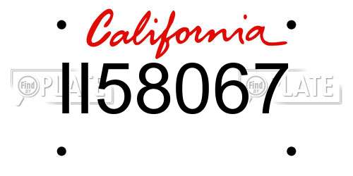 II58067 California License Plate