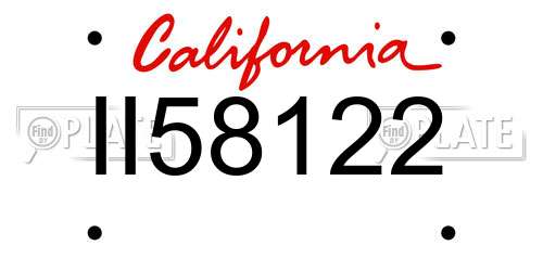 II58122 California License Plate