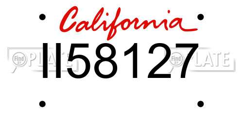 II58127 California License Plate