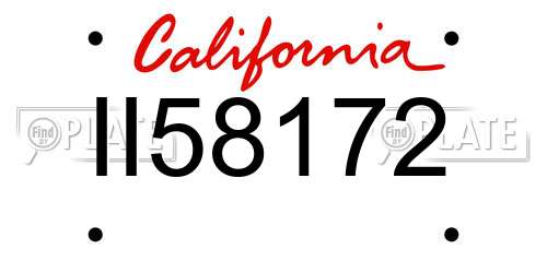 II58172 California License Plate