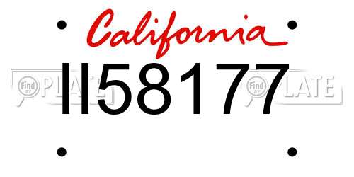II58177 California License Plate