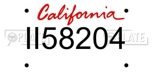II58204 California License Plate