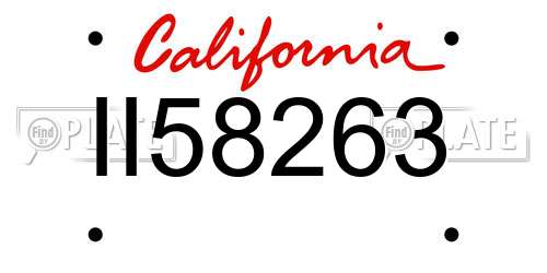 II58263 California License Plate