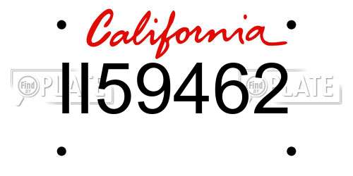 II59462 California License Plate
