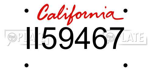 II59467 California License Plate