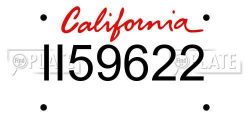 II59622 California License Plate