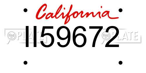 II59672 California License Plate