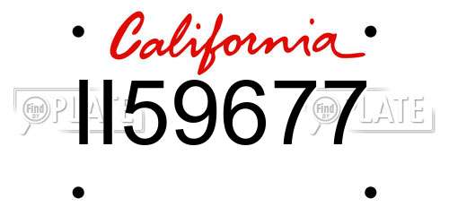 II59677 California License Plate