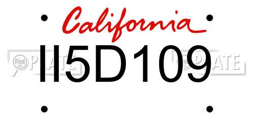 II5D109 California License Plate