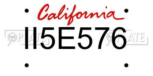 II5E576 California License Plate