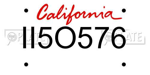 II5O576 California License Plate