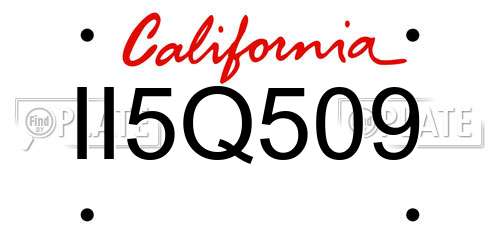 II5Q509 California License Plate