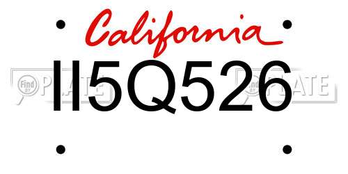 II5Q526 California License Plate