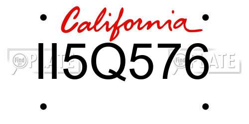 II5Q576 California License Plate