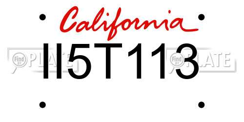 II5T113 California License Plate