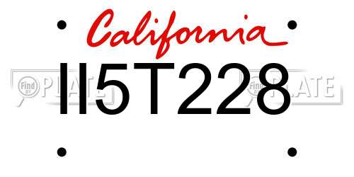 II5T228 California License Plate